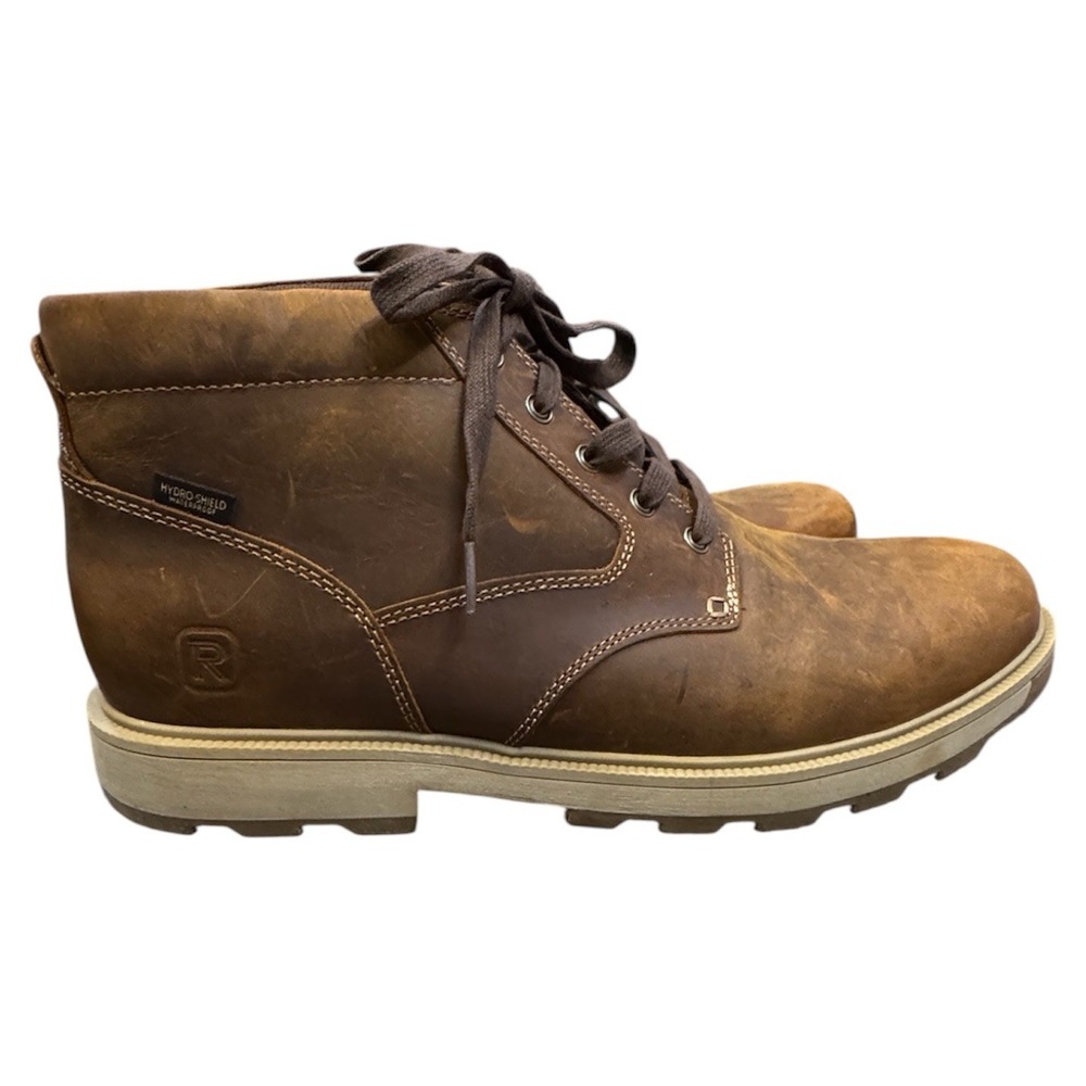 Rockport Men's Seamus Waterproof Boot Natural Leather Size 13 Brown